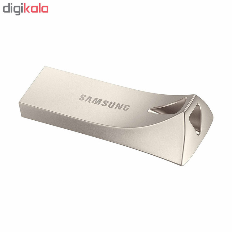 فلش مموری سامسونگ Bar Plus ظرفیت 64 گیگابایت USB 3.1 با بدنه فلزی مقاوم، سرعت انتقال 300 مگابایت بر ثانیه، ضد آب تا عمق یک متر، مقاوم در برابر ضربه، شوک، حرارت و مغناطیس