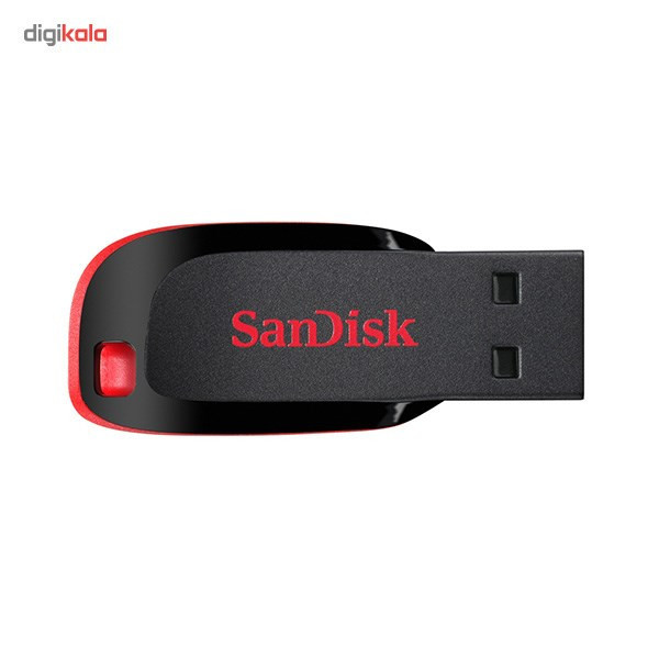 فلش مموری سن دیسک Cruzer Blade CZ50 ظرفیت 32 گیگابایت با رابط USB 2.0، سرعت انتقال 30 مگابایت بر ثانیه، طراحی بدون درپوش و بدنه مات مقاوم در برابر لک و اثر انگشت، دارای شیار اتصال بند و نرمافزار امنیتی
