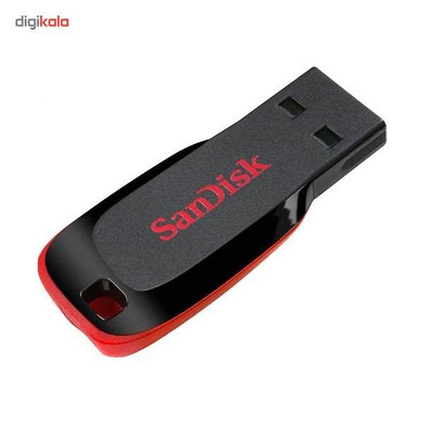 فلش مموری سن دیسک Cruzer Blade CZ50 ظرفیت 32 گیگابایت با رابط USB 2.0، سرعت انتقال 30 مگابایت بر ثانیه، طراحی بدون درپوش و بدنه مات مقاوم در برابر لک و اثر انگشت، دارای شیار اتصال بند و نرمافزار امنیتی