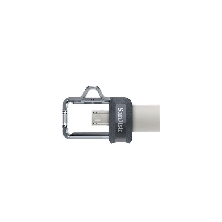 فلش مموری سن دیسک مدل Ultra Dual Drive m3.0 ظرفیت 64 گیگابایت با دو رابط USB Type-A و USB Type-C، سرعت انتقال 130 مگابایت بر ثانیه، استاندارد USB 3.2 Gen1، مناسب انتقال سریع و ایمن فایل بین دستگاههای هوشمند