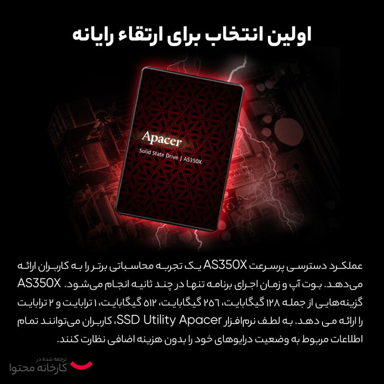 اس اس دی اینترنال SATA III اپیسر مدل AS350X ظرفیت 1 ترابایت