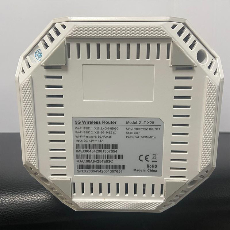 مودم رومیزی 5G زد ال تی مدل ZLT X28 با پشتیبانی شبکه 3G/4G/5G، استاندارد بیسیم 802.11ax، اتصال دوگانه بیسیم و با سیم، پنل سوپرادمین، حداکثر پشتیبانی 64 کاربر