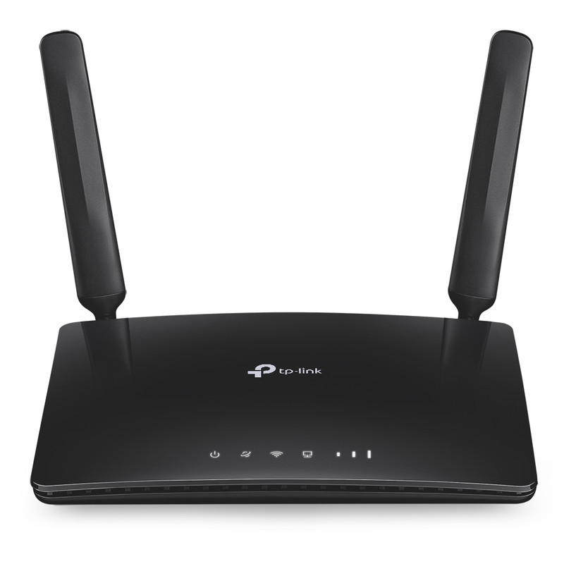 مودم روتر بی‌سیم تی پی-لینک مدل Archer MR200/AC750_Ver-4 با پشتیبانی از 4G LTE و 3G، دو آنتن خارجی، فرکانس دوگانه 2.4 و 5 گیگاهرتز، سرعت انتقال داده تا 300 مگابیت بر ثانیه، قابلیت اتصال 64 کاربر، پشتیبانی از سیم کارت میکرو و امکانات WPS و کلید روشن/خاموش