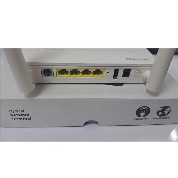 مودم فیبر نوری دوبانده مدل EG8145V5 با پشتیبانی از شبکه 4G، سرعت بیسیم تا 866 مگابیت، دو آنتن خارجی، قابلیت اتصال 10 کاربر و رابط USB مناسب استفاده خانگی و اداری