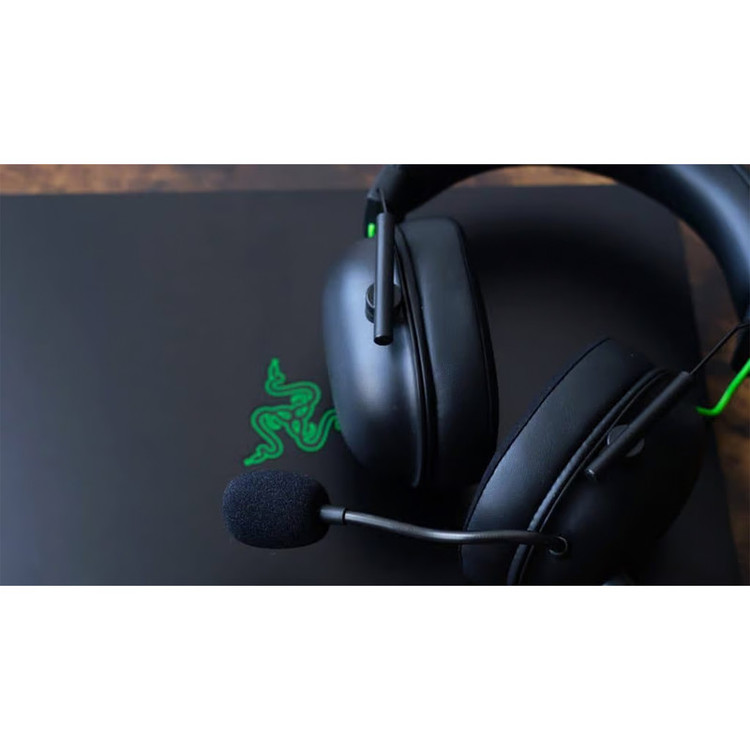 هدست گیمینگ ریزر مدل BlackShark V2 X با نویز کنسلینگ بدنه و نویز کنسلینگ میکروفون (ENC)، اتصال از طریق جک 3.5 میلیمتری، دارای صدای فراگیر 7.1 کاناله، دارای تکنولوژی صدای 360 درجه