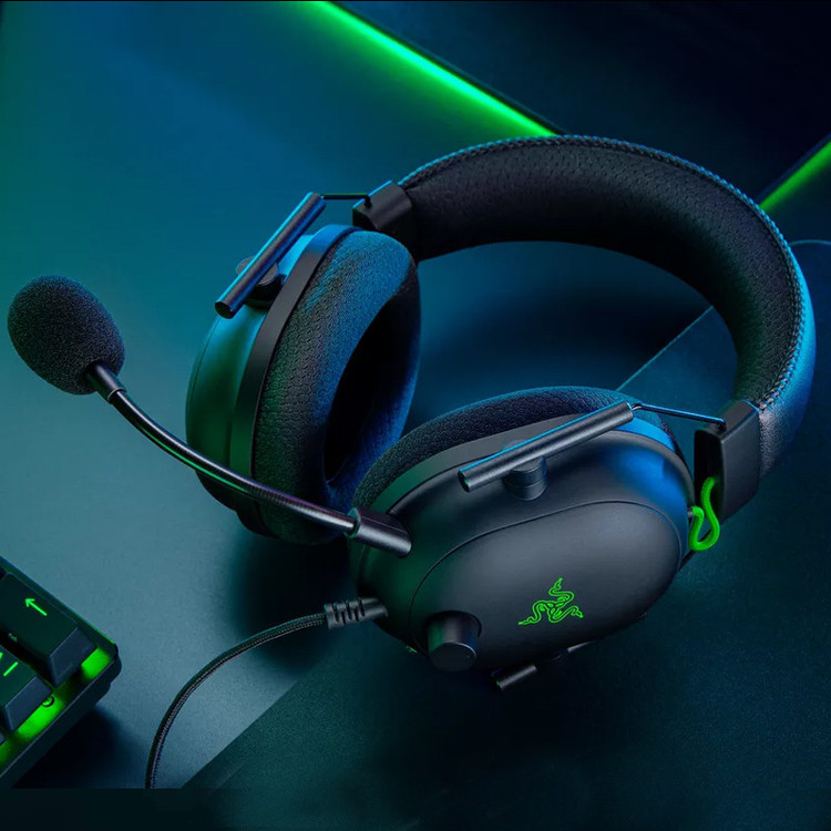 هدست گیمینگ ریزر مدل BlackShark V2 X با نویز کنسلینگ بدنه و نویز کنسلینگ میکروفون (ENC)، اتصال از طریق جک 3.5 میلیمتری، دارای صدای فراگیر 7.1 کاناله، دارای تکنولوژی صدای 360 درجه