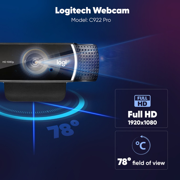 وب کم لاجیتک مدل C922 Pro