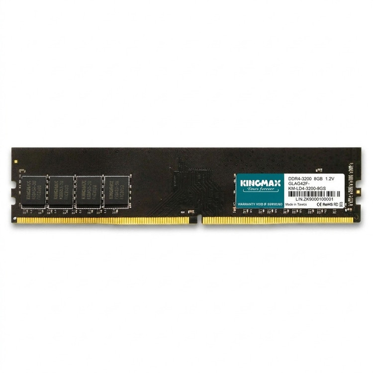 رم دسکتاپ 8 گیگابایت DDR4 کینگ مکس مدل GLOG42F-18KIK5-GJN با فرکانس 3200 مگاهرتز، تایمینگ CL22 و ماژول U-DIMM
