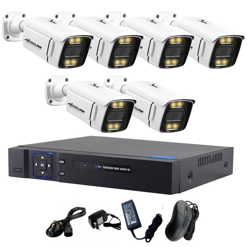 سیستم امنیتی کامل دوربین مداربسته اکسس لینک مدل AHD PACKAGE WARM 06 مجموعه 6 عددی