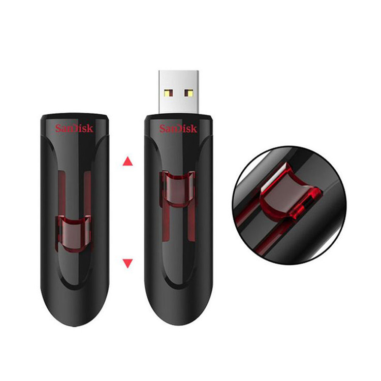 فلش مموری سن دیسک مدل CZ600 ظرفیت 128 گیگابایت رابط USB 3.0 Type-A کشویی، سرعت انتقال 150 مگابایت بر ثانیه، سازگار با گوشی، تبلت، کامپیوتر، لپتاپ و تلویزیون