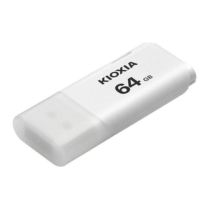 فلش مموری کیوکسیا مدل U202 ظرفیت 64 گیگابایت با رابط USB 2.0، بدنه پلاستیکی مقاوم، درپوشدار، سازگار با کامپیوتر، لپتاپ، گوشی، تبلت و تلویزیون، پشتیبانی از Windows 11 و macOS نسخه 12 تا 15