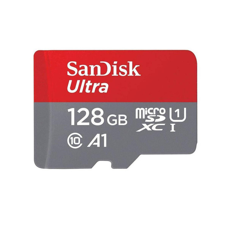 کارت حافظه microSDXC سن دیسک مدل Ultra A1 کلاس 10 استاندارد UHS-I سرعت 100MBps ظرفیت 128 گیگابایت به همراه آداپتور SD
