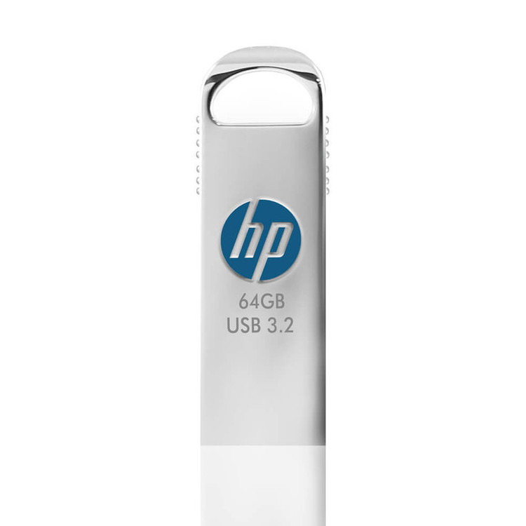 فلش مموری 64 گیگابایت اچپی مدل X306W با رابط USB سهنقطهدو، سرعت خواندن 120 مگابایت بر ثانیه و بدنه استیل