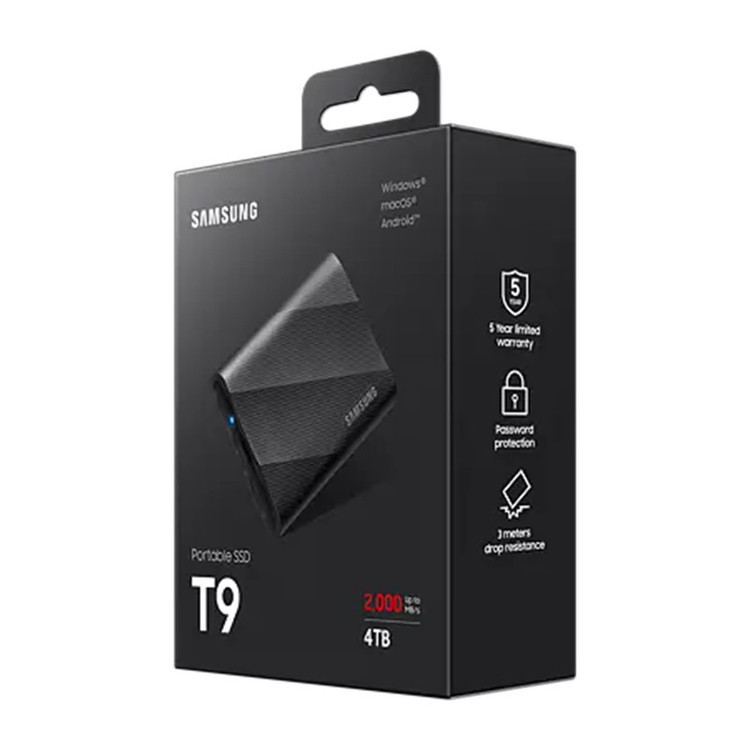 اس اس دی اکسترنال سامسونگ مدل T9 ظرفیت 4 ترابایت رابط USB 3.2 Gen2