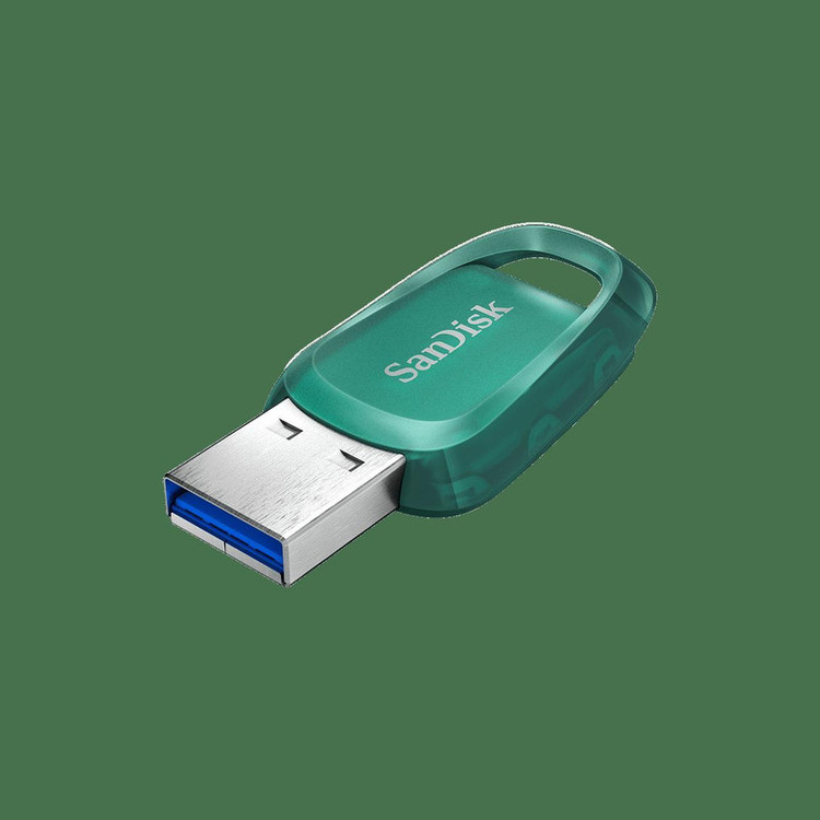 فلش مموری سن دیسک مدل Ultra Eco™ USB 3.2 ظرفیت 128 گیگابایت، مقاوم در برابر شوک و لرزش