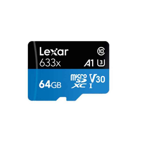 کارت حافظه microSDXC لکسار مدل 633X کلاس 10 استاندارد UHS-I U3 سرعت ظرفیت 64 گیگابایت