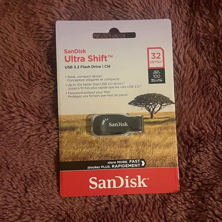 فلش مموری سن دیسک مدل Ultra Shift ظرفیت 32 گیگابایت با رابط USB 3.2 بسته 25 عددی