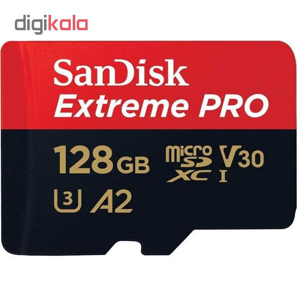 کارت حافظه microSDXC سن دیسک مدل Extreme PRO کلاس A2 استاندارد UHS-I U3 سرعت 170MBs ظرفیت 128 گیگابایت
