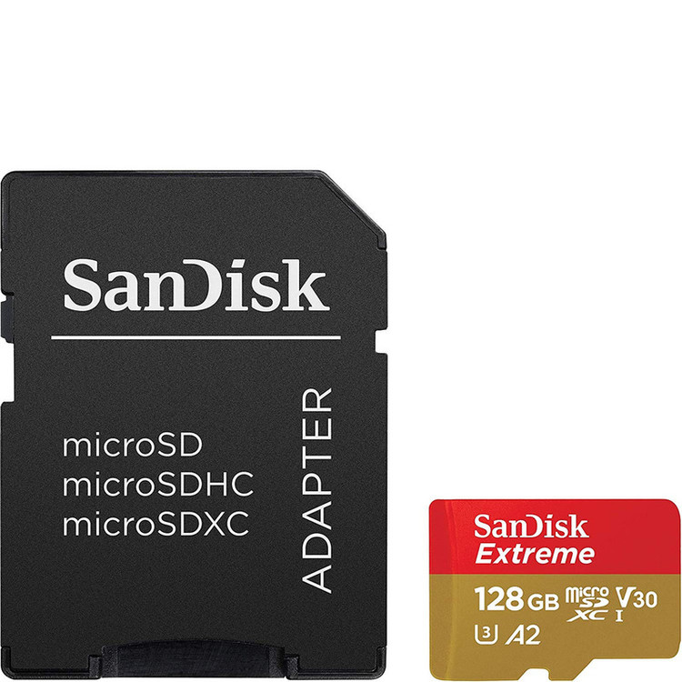 کارت حافظه microSDXC سن دیسک مدل Extreme PRO کلاس A2 استاندارد UHS-I U3 سرعت 170MBs ظرفیت 128 گیگابایت به همراه آداپتور SD