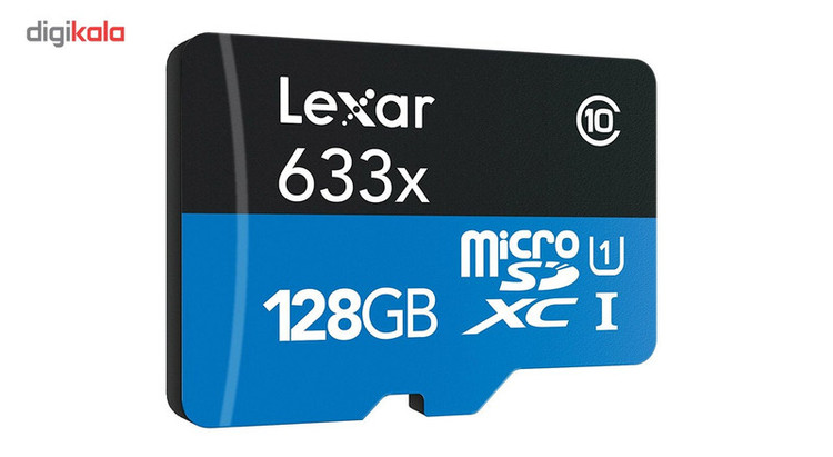 کارت حافظه microSDXC لکسار مدل High-Performance کلاس 10 استاندارد UHS-I U1 سرعت 95MBps 633X همراه با آداپتور SD ظرفیت 128 گیگابایت