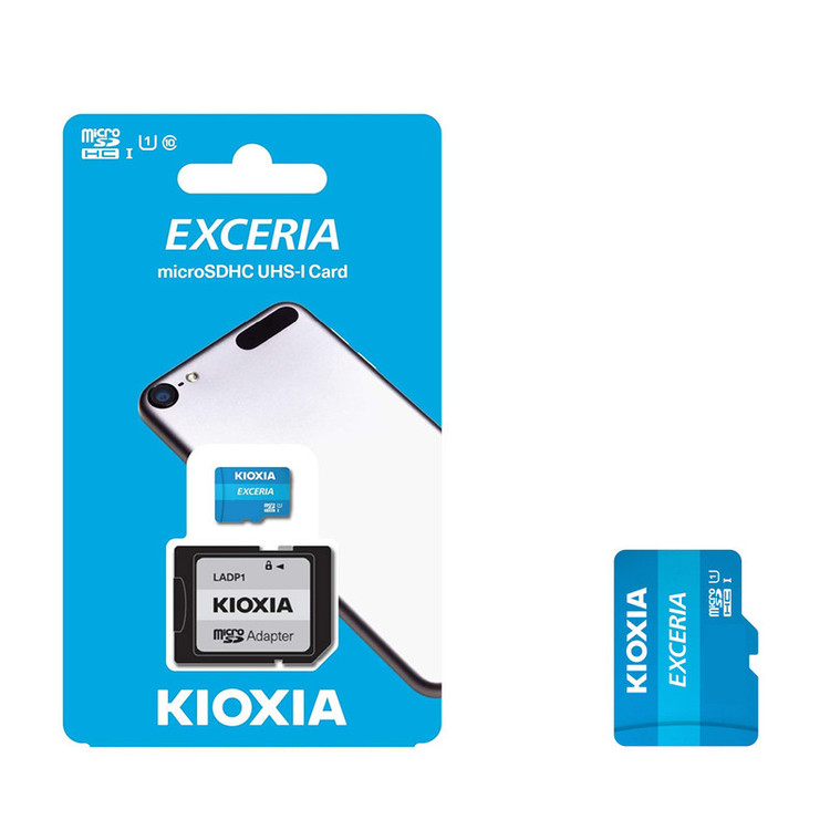 کارت حافظه microSDHC کیوکسیا مدل EXCERIA کلاس 10 استاندارد UHS-I U1 سرعت 100MBps ظرفیت 128 گیگابایت به همراه آداپتور SD