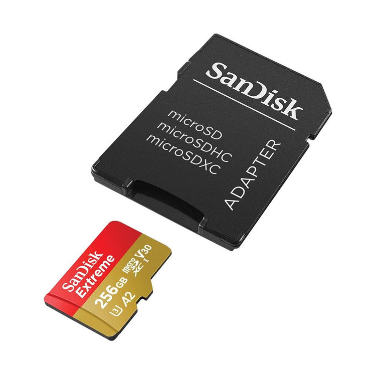 کارت حافظه microSDXC سن دیسک مدل Extreme کلاس A2 استاندارد UHS-I U3 سرعت 190MBps ظرفیت 256 گیگابایت