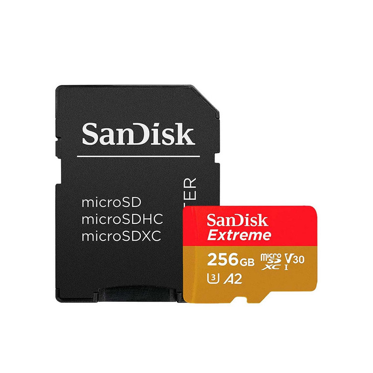 کارت حافظه microSDXC سن دیسک مدل Extreme کلاس A2 استاندارد UHS-I U3 سرعت 190MBps ظرفیت 256 گیگابایت