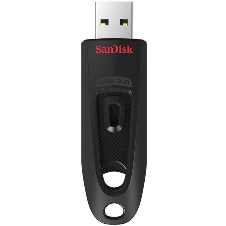فلش مموری سن دیسک مدل CZ48 ظرفیت 64 گیگابایت با رابط USB 3.0، طراحی کشویی بدون درپوش، سرعت خواندن تا 100 مگابایت بر ثانیه و قابلیت رمزنگاری