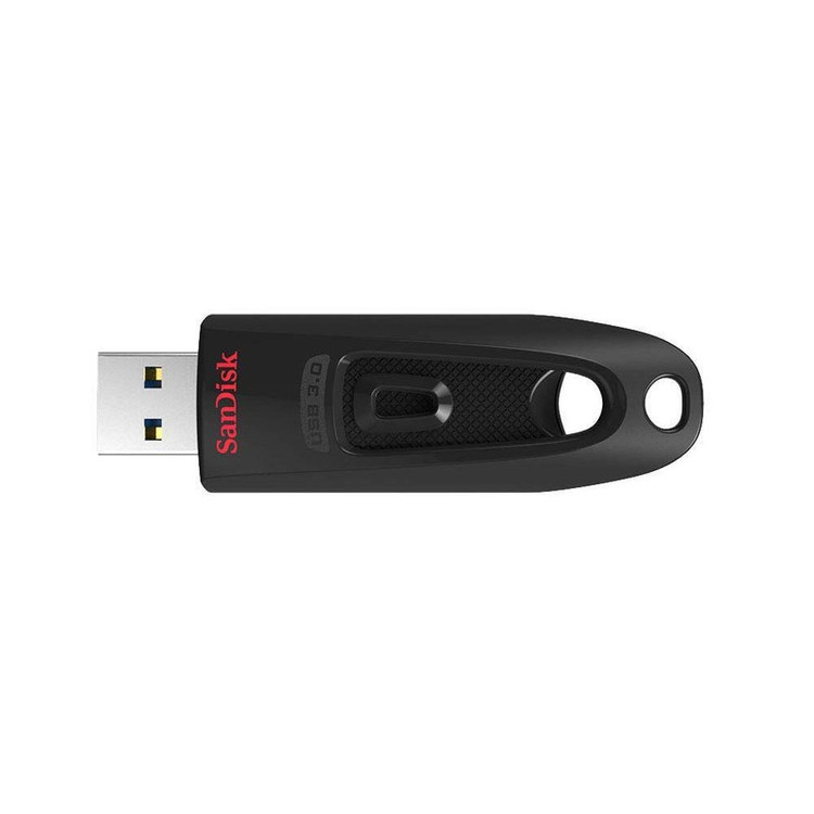 فلش مموری سن دیسک مدل CZ48 ظرفیت 64 گیگابایت با رابط USB 3.0، طراحی کشویی بدون درپوش، سرعت خواندن تا 100 مگابایت بر ثانیه و قابلیت رمزنگاری